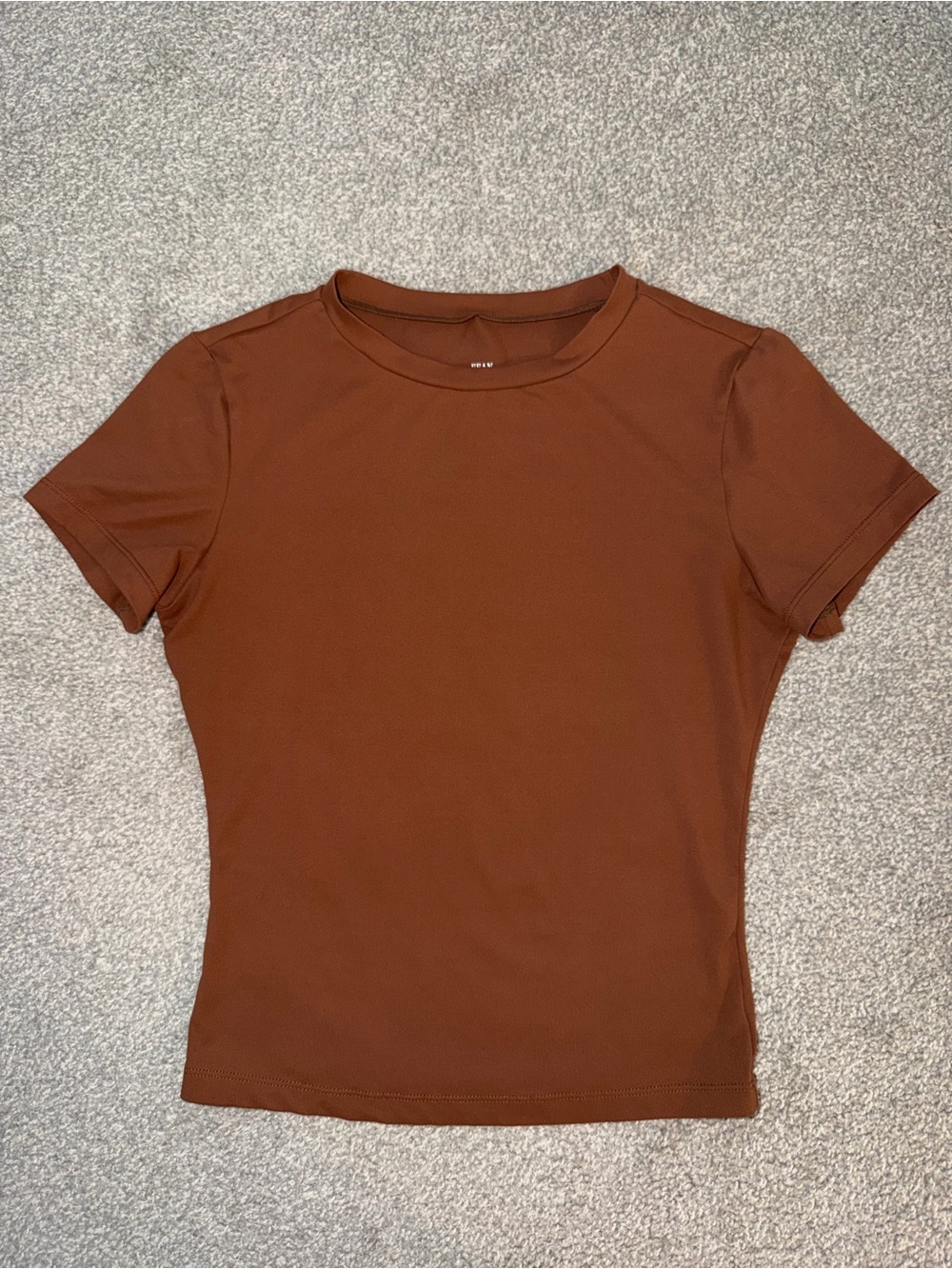 Essential Short Sleeve Crewneck Tee in Coffee
